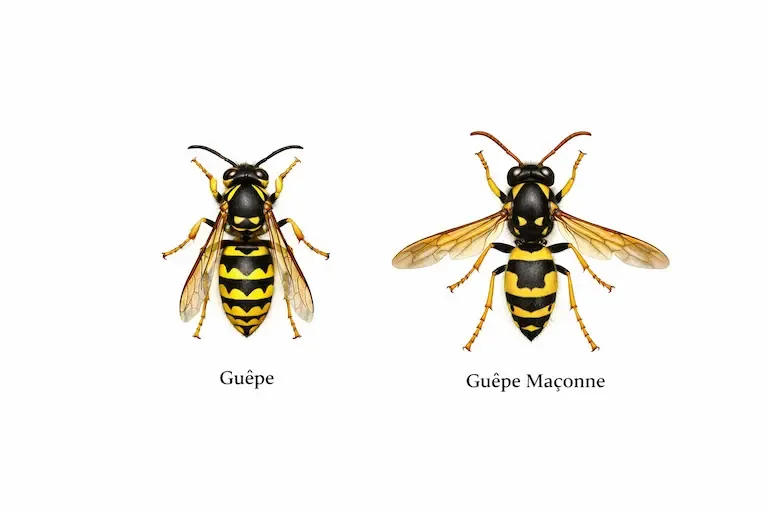 Guêpe commune vs guêpe maçonne